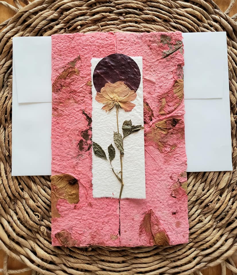 MPM - Rose Petal Handmade Paper Greeting Card